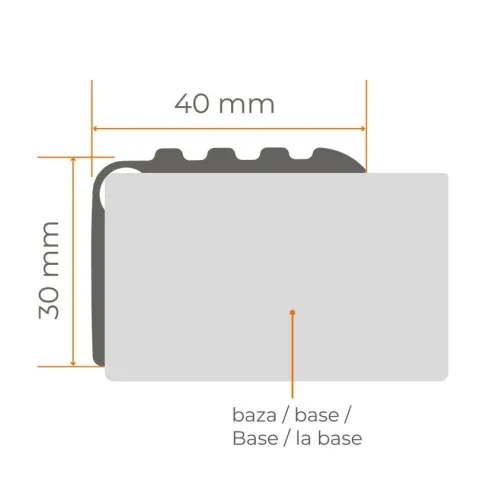 Treppenkantenprofil Selbstklebend 50x48 mm - PVC Treppenprofil Antirutsch, Rollbar - 6 m, Schwarz