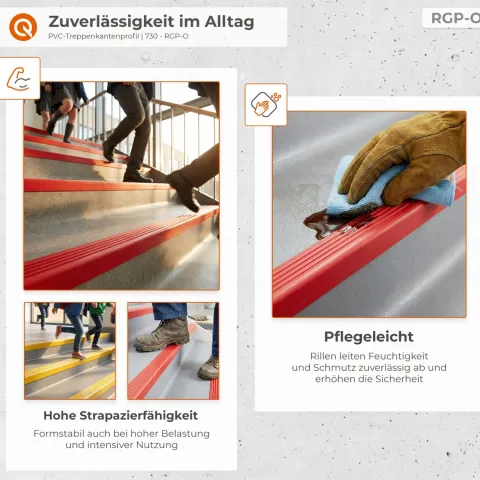 Treppenkantenprofil Selbstklebend 50x50 mm - Treppenprofil PVC für Treppenstufen, Treppenkantenschutz mit Rillen - 110 cm, Gelb