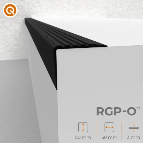 Treppenkantenprofil Selbstklebend 50x50 mm - Treppenprofil PVC für Treppenstufen, Treppenkantenschutz mit Rillen - 110 cm, Gelb