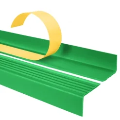 Treppenkantenprofil Selbstklebend 40x25 mm, Treppenprofil PVC für Treppenstufen, Treppenkantenschutz mit Rillen, Antirutsch - 70 cm, Grün