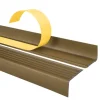 Treppenkantenprofil Selbstklebend 40x25 mm, Treppenprofil PVC für Treppenstufen, Treppenkantenschutz mit Rillen, Antirutsch - 70 cm, Messing