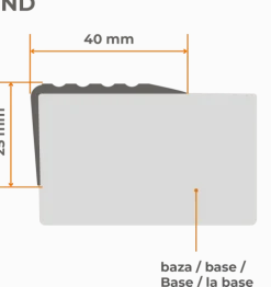 Treppenkantenprofil Selbstklebend 40x25 mm, Treppenprofil PVC für Treppenstufen, Treppenkantenschutz mit Rillen, Antirutsch - 90 cm, Lila