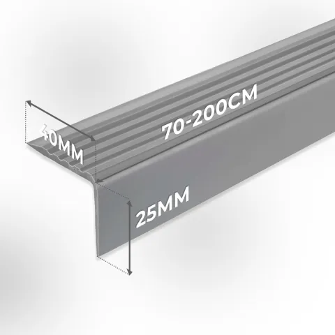 Treppenkantenprofil Selbstklebend 40x25 mm, Treppenprofil PVC für Treppenstufen, Treppenkantenschutz mit Rillen, Antirutsch - 90 cm, Lila