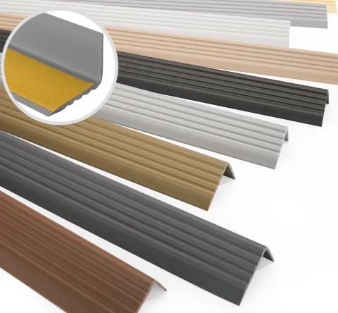 Treppenkantenprofil Selbstklebend 40x25 mm, Treppenprofil PVC für Treppenstufen, Treppenkantenschutz mit Rillen, Antirutsch - 110 cm, Lila