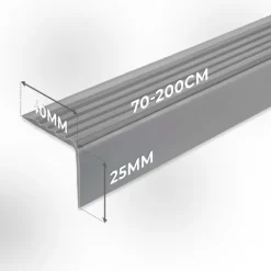 Treppenkantenprofil Selbstklebend 40x25 mm, Treppenprofil PVC für Treppenstufen, Treppenkantenschutz mit Rillen, Antirutsch - 110 cm, Lila