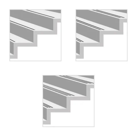 Treppenprofil für Treppenstufenrillen 4,5mm, PVC Gummiprofil Dichtung, Antirutsch - 25 Meter, Schwarz