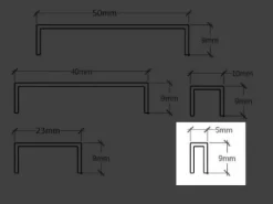 U-Profil aus rostfreiem Stahl geschliffen 5mm x 2700mm - Satiniertes Silber