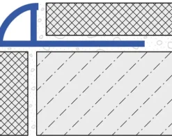 Viertelkreis-Abschlussprofil Durondell Aluminium silber 250 cm Höhe 8 mm