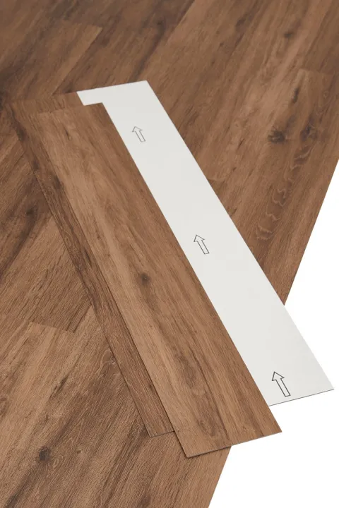 Vinylboden selbstklebend Designplanke 15,24 cm x 91,44 cm in Eichenoptik Dunkelbraun