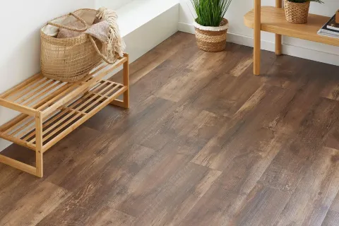 Vinylboden selbstklebend Designplanke 15,24 cm x 91,44 cm in Eichenoptik Dunkelbraun