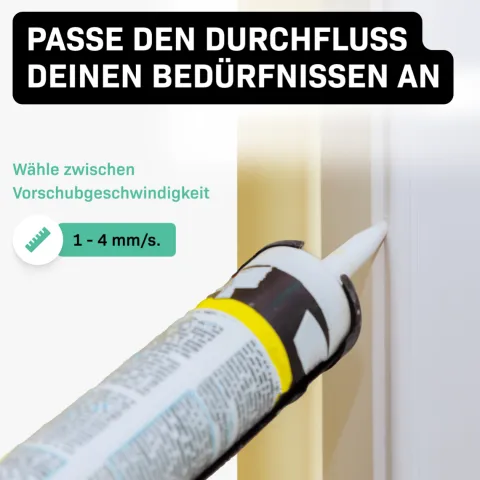 VONROC Akku Kartuschenpresse, Kartuschenpistole neues Modell - 20V - 4 Stufen Durchfluss, Silikonpistole inklusive 2x2h Akku und Ladegerät