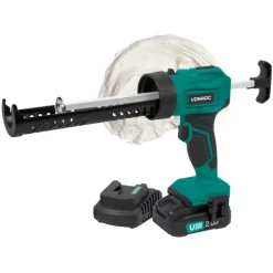 VONROC Akku Kartuschenpresse, Kartuschenpistole NEUES MODELL - 20V - 4 Stufen Durchfluss, Silikonpistole inklusive 2h Akku und Ladegerät