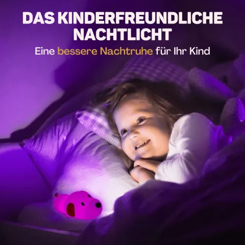 Vulpes Goods Nachtlicht für Kinder mit Touch-Bedienung und 8 Farben - Silikon-LED-Nachtlicht für das Kinderzimmer - USB