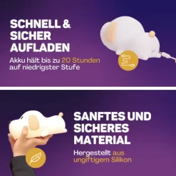 Vulpes Goods Nachtlicht für Kinder mit Touch-Bedienung und 8 Farben - Silikon-LED-Nachtlicht für das Kinderzimmer - USB
