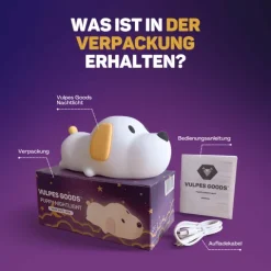 Vulpes Goods Nachtlicht für Kinder mit Touch-Bedienung und 8 Farben - Silikon-LED-Nachtlicht für das Kinderzimmer - USB
