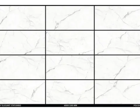 Wand- und Bodenfliese Elegant Statuario 60 x 120 x 0,95 cm glänzend rektifiziert