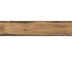 Wand- und Bodenfliese Sherwood mahogany/Blade natur fonce 24x120cm