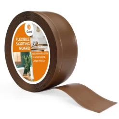 Weichsockelleiste, Breite Sockelleiste 70 x 20 mm, PVC Knickleiste für Wand, Boden, Flexibel, Braun, 20 Meter