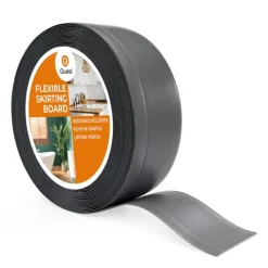 Weichsockelleiste, Breite Sockelleiste 70 x 20 mm, PVC Knickleiste für Wand, Boden, Flexibel, Dunkelgrau, 15 Meter