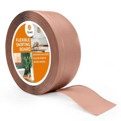 Weichsockelleiste, Breite Sockelleiste 70 x 20 mm, PVC Knickleiste für Wand, Boden, Flexibel, Hellbraun, 1 Meter