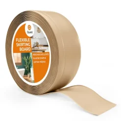 Weichsockelleiste, Breite Sockelleiste 70 x 20 mm, PVC Knickleiste für Wand, Boden, Flexibel, Sandfarbe, 1 Meter
