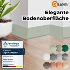 Weichsockelleiste, Breite Sockelleiste 70 x 20 mm, PVC Knickleiste für Wand, Boden, Flexibel, Weiß, 25 Meter