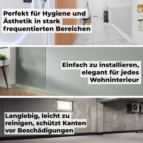 Weichsockelleiste, Breite Sockelleiste 70 x 20 mm, PVC Knickleiste für Wand, Boden, Flexibel, Weiß, 25 Meter