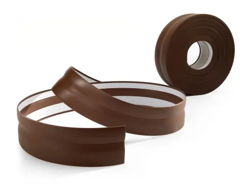 Weichsockelleiste, PVC Sockelleiste Selbstklebend 32 x 23 mm, Flexibel, Dunkelbraun, 25 Meter