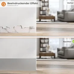 Weichsockelleiste, Sockelleiste Selbstklebend 100 mm, PVC, Flexibel - Grau, 10 Meter