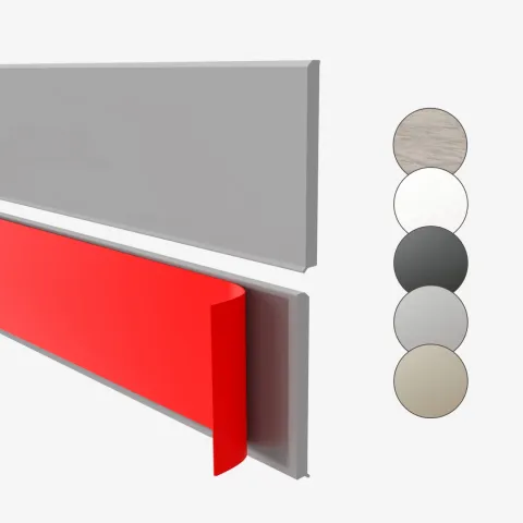 Weichsockelleiste, Sockelleiste Selbstklebend 100 mm, PVC, Flexibel - Grau, 10 Meter