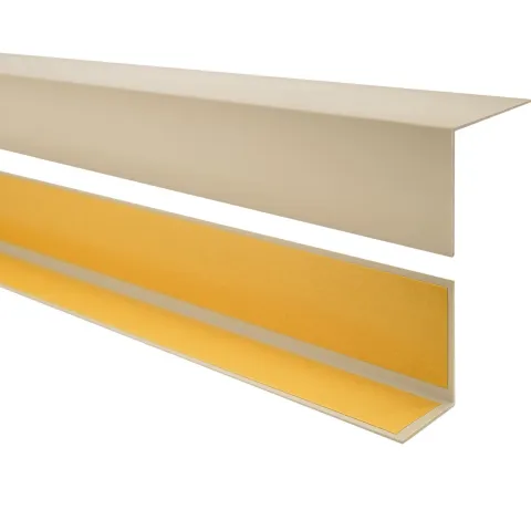 Winkelprofil Selbstklebend 20x20 mm, Hart/PVC Kantenschutzprofil, Winkelleiste für Kanten und Ecken - 100 cm, Beige