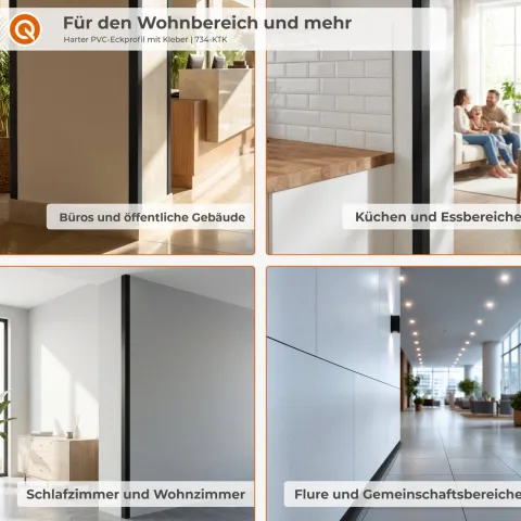 Winkelprofil Selbstklebend 20x20 mm, Hart/PVC Kantenschutzprofil, Winkelleiste für Kanten und Ecken - 100 cm, Dunkelblau