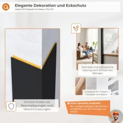 Winkelprofil Selbstklebend 20x20 mm, Hart/PVC Kantenschutzprofil, Winkelleiste für Kanten und Ecken - 100 cm, Hellgrün