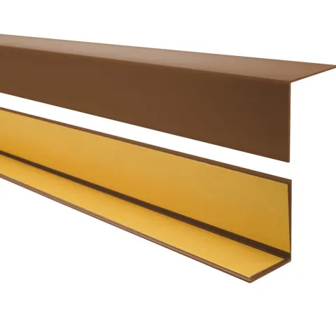 Winkelprofil Selbstklebend 20x20 mm, Hart/PVC Kantenschutzprofil, Winkelleiste für Kanten und Ecken - 100 cm, Braun