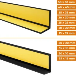 Winkelprofil Selbstklebend 20x20 mm, Hart/PVC Kantenschutzprofil, Winkelleiste für Kanten und Ecken - 100 cm, Braun