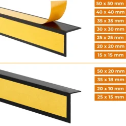 Winkelprofil Selbstklebend 40x40 mm, Hart-PVC Kantenschutzprofil, Winkelleiste für Innenecken - 200 cm, Weiß
