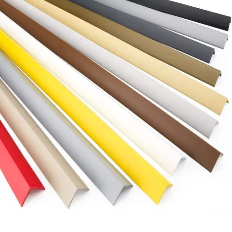 Winkelprofil Selbstklebend 27x27mm, PVC Kantenschutzprofil, Winkelleiste für Kanten und Ecken, Flexibel, L-Form - 165 cm, Beige