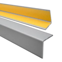 Winkelprofil Selbstklebend 27x27mm, PVC Kantenschutzprofil, Winkelleiste für Kanten und Ecken, Flexibel, L-Form - 150 cm, Silber