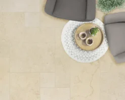 Wohnrausch Kalkstein Fliesen CLEOPATRA GOLD Römischer Verband 1,2 cm, getrommelt, gelb, beige