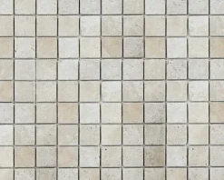 Wohnrausch Natursteinmosaik Travertin CREMA 4,8 x 4,8 cm, getrommelt, beige