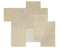 Wohnrausch Travertin Fliesen Rustic Light Römischer Verband 1,2 cm, getrommelt, beige