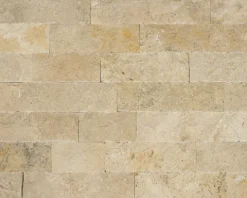 Wohnrausch Wandverblender Naturstein Travertin Splitface RUSTIC 10 cm hoch, 1 qm, beige, gelb, gold