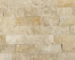 Wohnrausch Wandverblender Naturstein Travertin Splitface RUSTIC 7,5 cm hoch, 1 qm, beige, gelb, gold