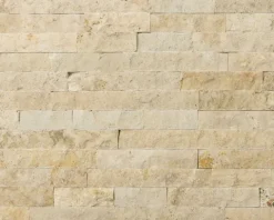 Wohnrausch Wandverblender Naturstein Travertin Splitface RUSTIC 5 cm hoch, 1 qm, beige, gelb, gold