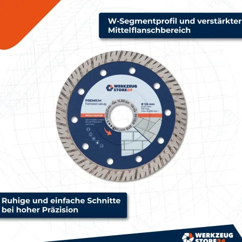 WS24 Diamanttrennscheibe Premium Feinsteinzeug 125 mm - WS24-100428