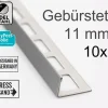 10x Edelstahl Fliesenschiene Winkelprofil L-Profil L250cm 11mm gebürstet