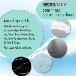 3 x 1 L Microactiv® Zement- und Betonschleierentferner in Flaschen