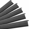 5x Treppenkantenprofil Selbstklebend 40x25 mm, Treppenprofil PVC für Treppenstufen, Antirutsch - 100 cm, Schwarz-Silber