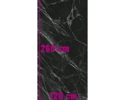 XXL Feinsteinzeug Wandfliese Carracci 120 x 260 x 0,7 cm poliert anthrazit