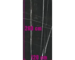 XXL Feinsteinzeug Wandfliese Scandium Black poliert 120 x 260 cm 7mm